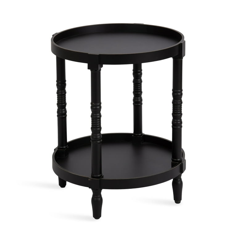 Kate and Laurel Bellport Side Table, Round Wooden Top
