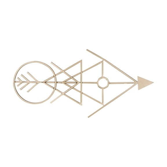 Kate and Laurel  Benta Modern Arrow Black and Gold Metal Wall Art Plaque