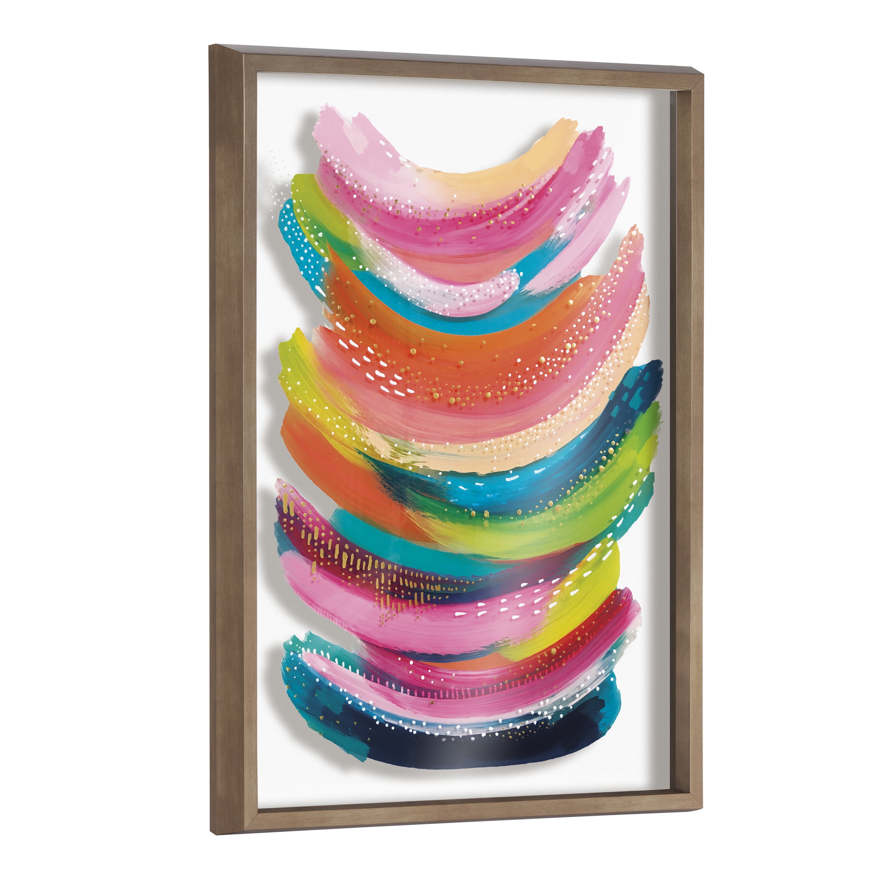 Bright Abstract 18x24 Gold Framed Canvas Print