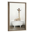 thumbnail image 1 of Kate and Laurel Blake Giraffe 2 in Tub Color Framed Printed Glass Wall Art by Amy Peterson Art Studio, 18x24 Gold, Decorative Zoo Animal Art for Wall, 1 of 7