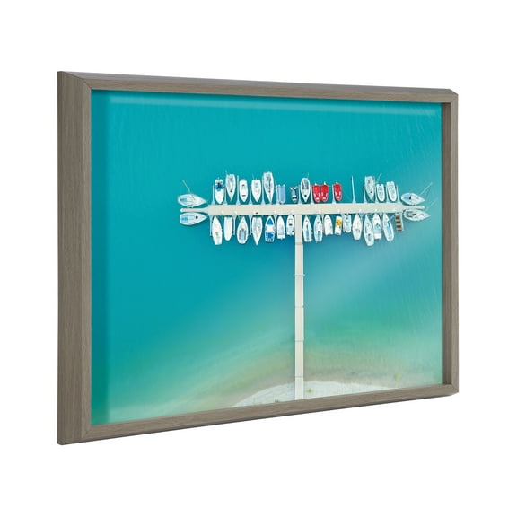 Kate and Laurel Blake Gorges du Verdon 2 Framed Printed Glass Wall Art by Rachel Dowd, 18x24 Gray, Coastal Art Display