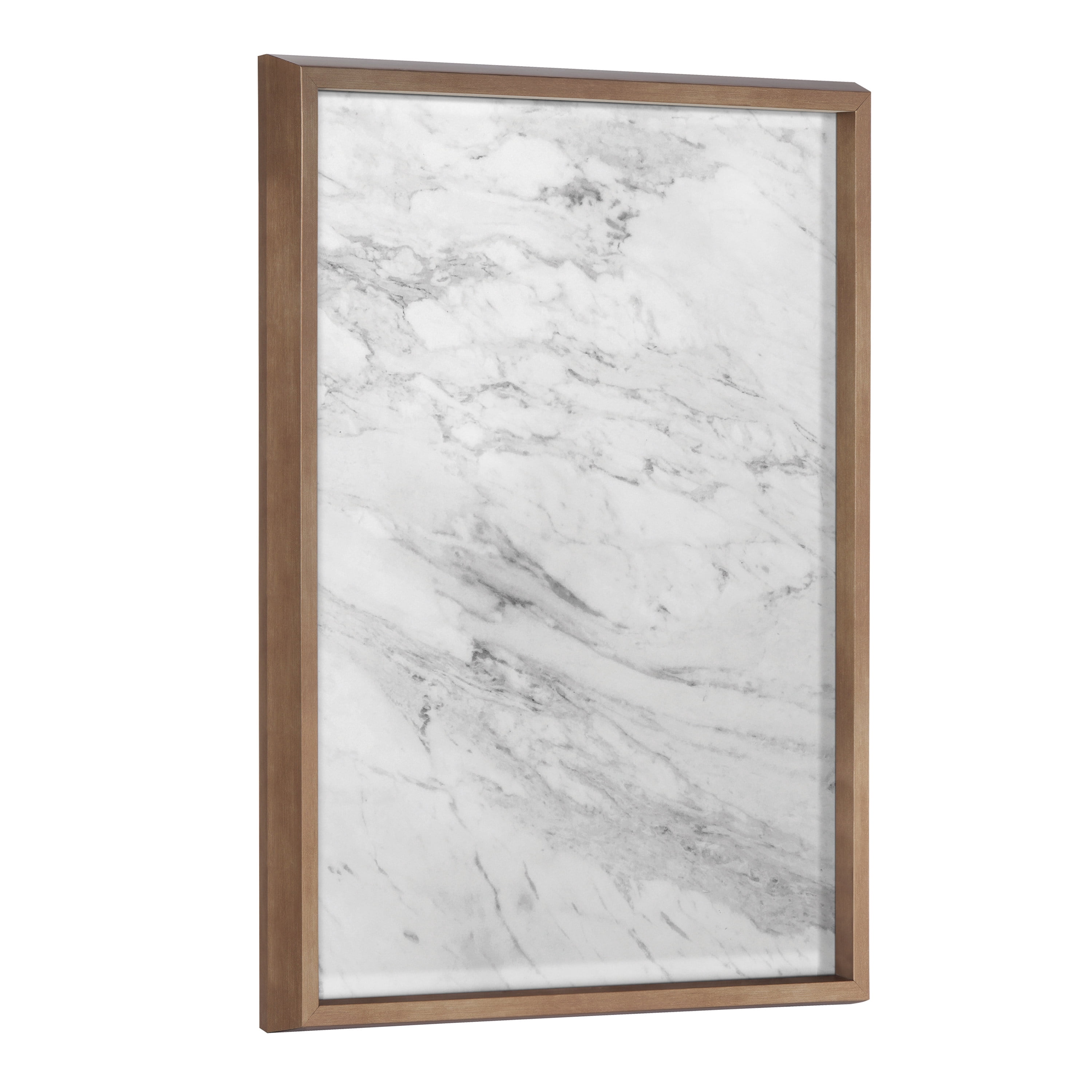 Kate and Laurel Blake Gray Marble Framed Printed Glass Dry Erase Wall Art by The Creative Bunch Studio, 18x24 Gold, Modern Wall Organizer