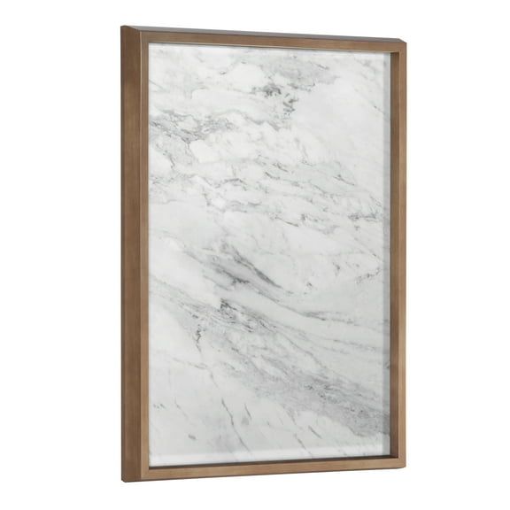 Kate and Laurel Blake Gray Marble Framed Printed Glass Dry Erase Wall Art by The Creative Bunch Studio, 18x24 Gold, Modern Wall Organizer