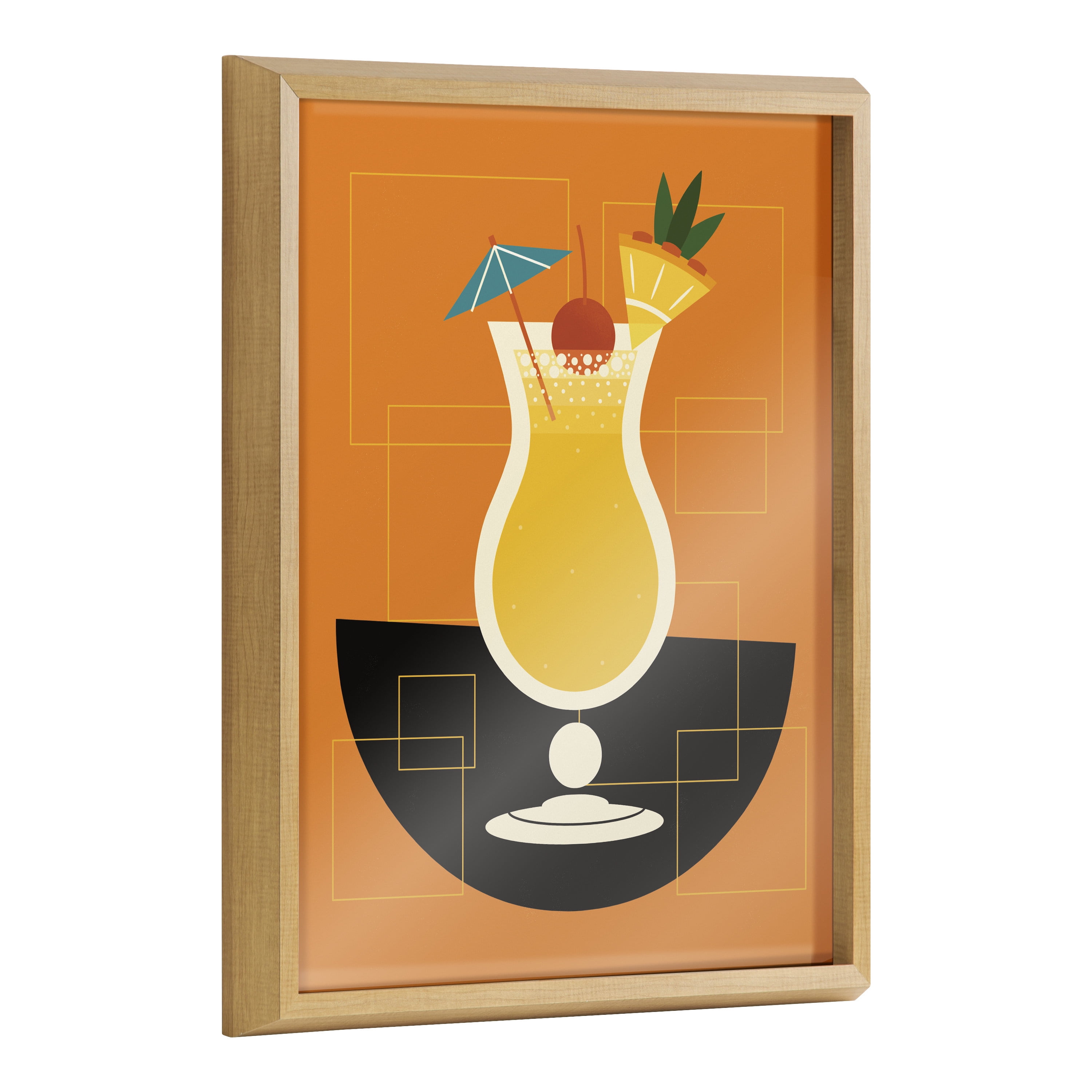 Amber Leaders Pina Colada Framed Glass Wall Art, 16x20