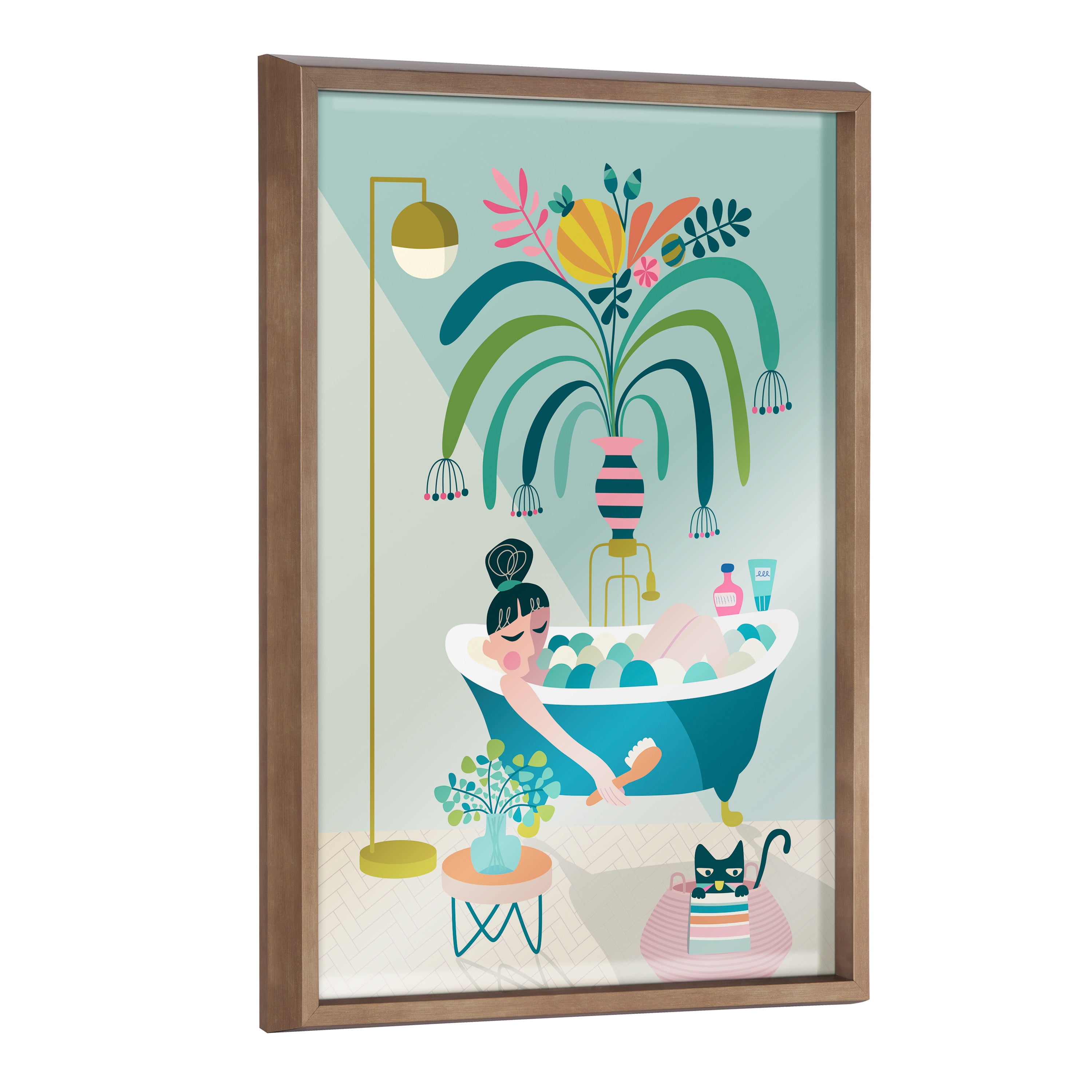 Time to Relax Framed Glass Poster with Gold Accents