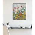 thumbnail image 1 of Kate and Laurel Boho Wildflower Garden Framed Wall Art by The Creative Bunch Studio, 16x20 Black, Soft Flower Meadow Art for Wall, 1 of 7