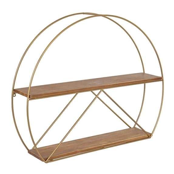 Kate and Laurel C-Shape Floating Shelves, 5.12" x 25.98", Brown