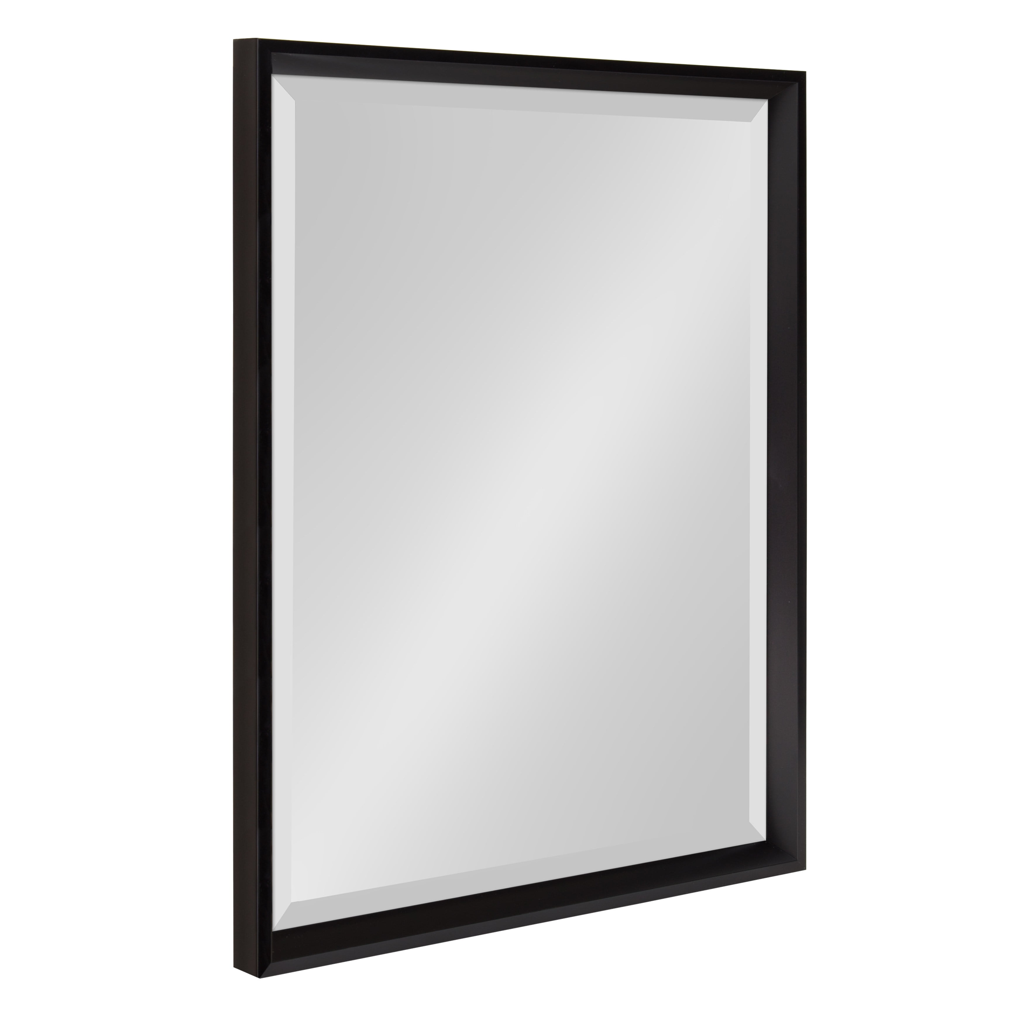Calter Contemporary Black Polystyrene 25x30 Rectangular Wall Mirror
