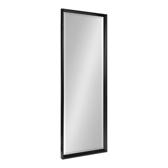 Kate and Laurel Calter Modern Framed Full Length Beveled Wall Mirror, 17.5x49.5 Black