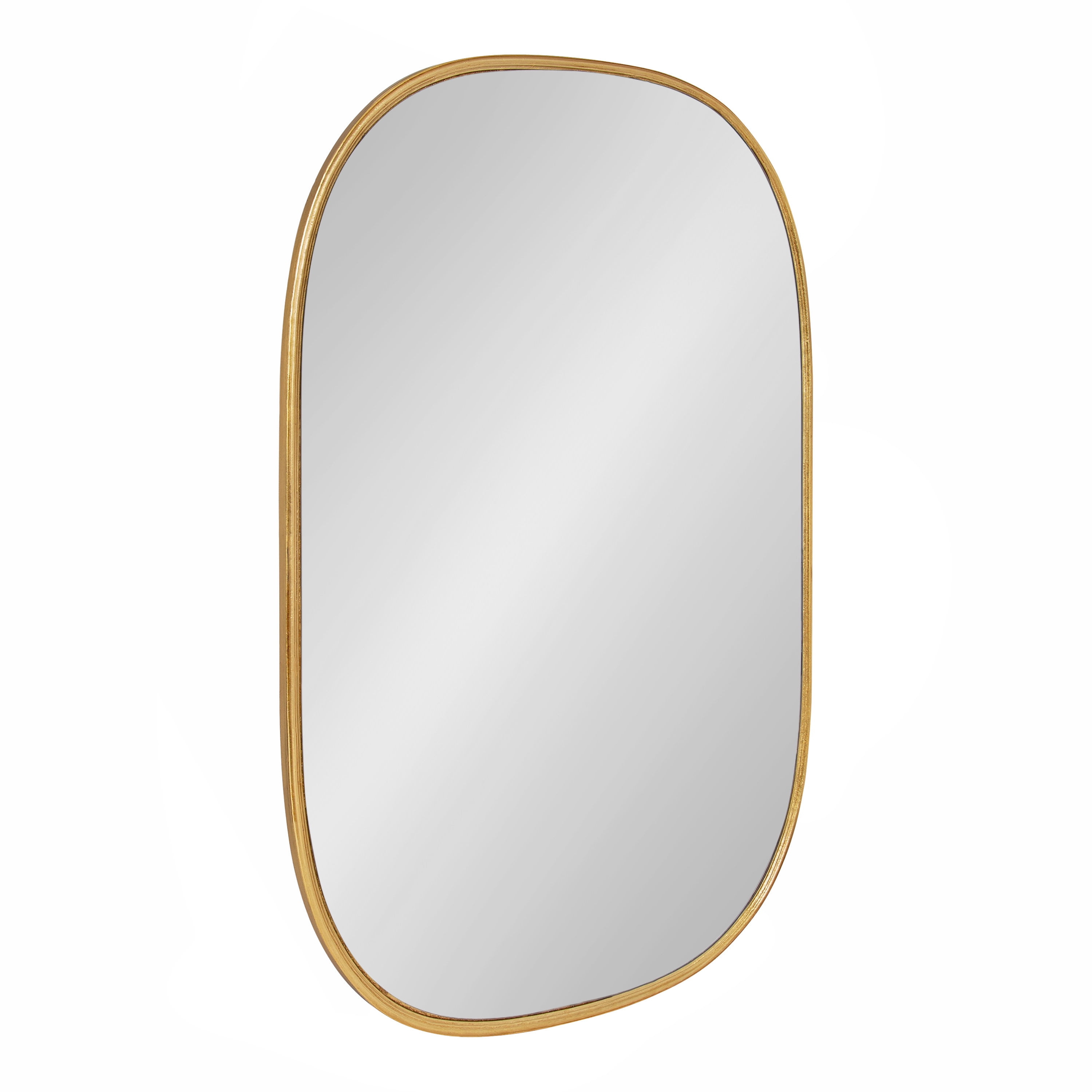 Gold Rectangular Wood Full Length Wall Mirror