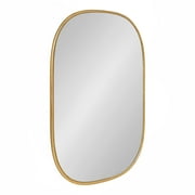 Kate and Laurel Caskill Decorative Mid-Century Modern Rounded Edged Rectangular Frame Wall Mirror in Gold Leaf, 24x35.5 Inches