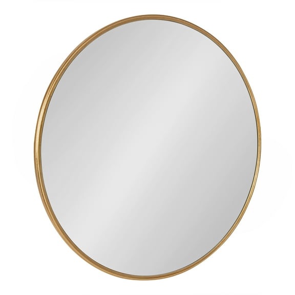 Kate and Laurel Caskill Glam Wall Mirror, 30" Diameter, Gold, Chic, Circular Mirror for Wall Decor