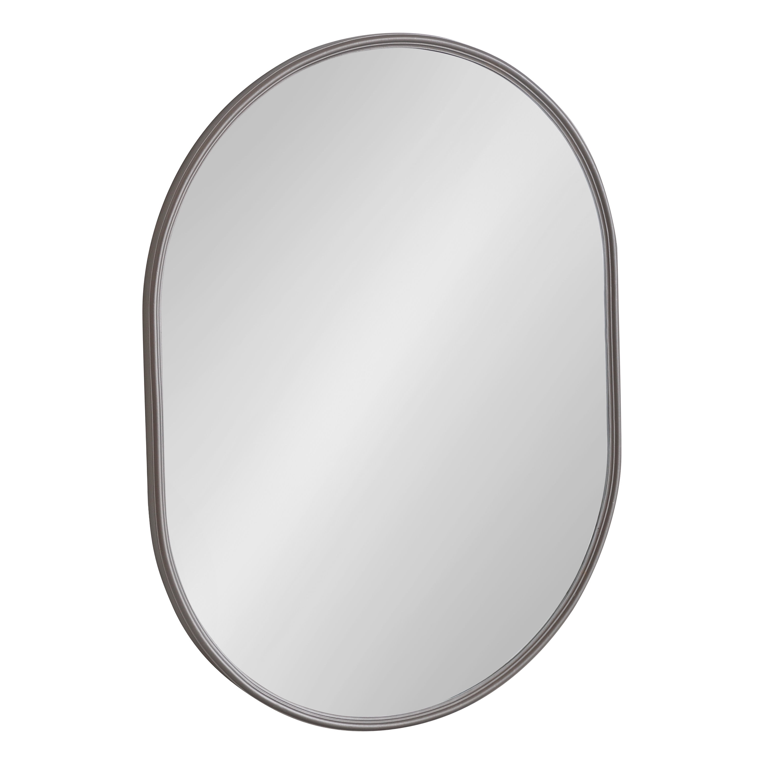 Kate and Laurel Caskill Modern Capsule Framed Wall Mirror, 18 x 24, Charcoal Gray, Decorative Mirror