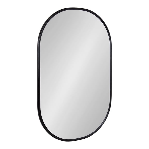 Kate and Laurel Caskill Modern Capsule Mirror, 22 x 34, Black, Rounded Rectangular Narrow Mirror for Wall