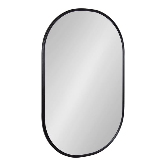 Kate and Laurel Caskill Modern Capsule Mirror, 22 x 34, Black, Rounded Rectangular Narrow Mirror for Wall