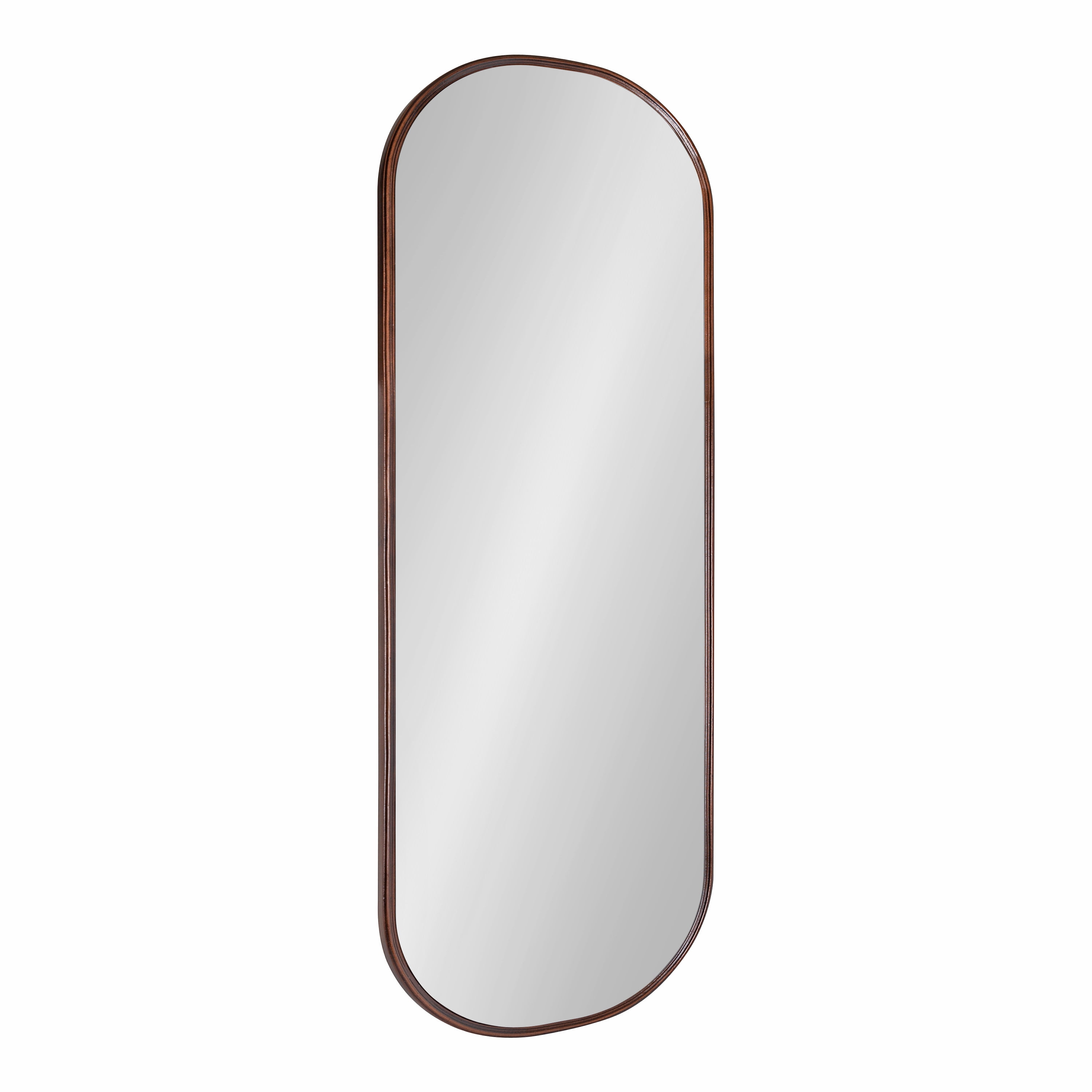 Kate and Laurel Caskill Modern Framed Capsule Mirror, 16 x 48, Bronze,  Decorative Oval Accent Mirror for Wall