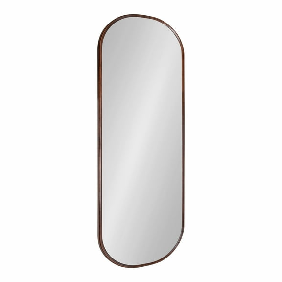 Kate and Laurel Caskill Modern Framed Capsule Mirror, 16 x 48, Bronze, Decorative Oval Accent Mirror for Wall