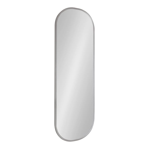 Kate and Laurel Caskill Modern Oval Mirror, 16 x 48, Charcoal Gray, Capsule-Shaped Accent Mirror for Wall