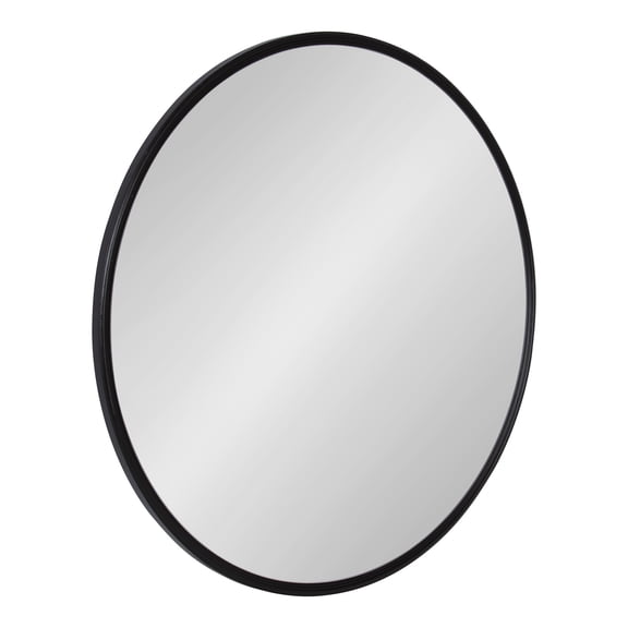 Kate and Laurel Caskill Round Framed Wall Mirror, Black 24" Diameter