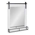 thumbnail image 1 of Kate and Laurel Cates Farmhouse Framed Mirror with Shelf, 24 x 31, White, Decorative Rustic Wall Mirror with Functional Shelf for Storage and Display, 1 of 9