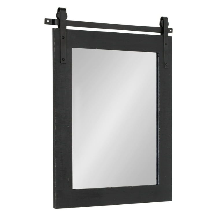 Kate and Laurel Cates Rustic Wall Mirror Black 22x30
