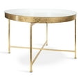 thumbnail image 1 of Kate and Laurel Celia Modern Glam Round Metal Coffee Table, 28.25" x 28.25" x 19", White and Gold Leaf, Chic Sophisticated Accent Table, 1 of 6