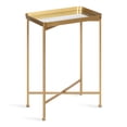 thumbnail image 1 of Kate and Laurel Celia Modern Mirrored Tray Side Table, 18 x 12 x 26, Gold, Foldable Rectangular End Table for Storage and Display, 1 of 7
