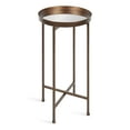 thumbnail image 1 of Kate and Laurel Celia Round Metal Foldable Accent Table with Mirror Tray Top, Bronze, 1 of 6