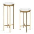 thumbnail image 1 of Kate and Laurel Celia Side Tables, Set Of 2, Gold And White, Decorative Modern Glam End Table, 1 of 5