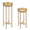 thumbnail image 1 of Kate and Laurel Celia Side Tables, Set Of 2, Gold With Mirror Tabletop, Decorative Modern Glam End Table, 1 of 6