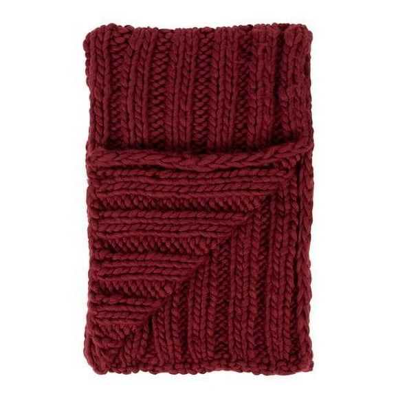 Kate and Laurel  Chunky Knit Throw Red