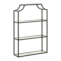 Kate and Laurel Ciel 3 Tiered Wall Shelf, 20 x 30, Black, Decorative Floating Shelf Storage and Wall Organizer