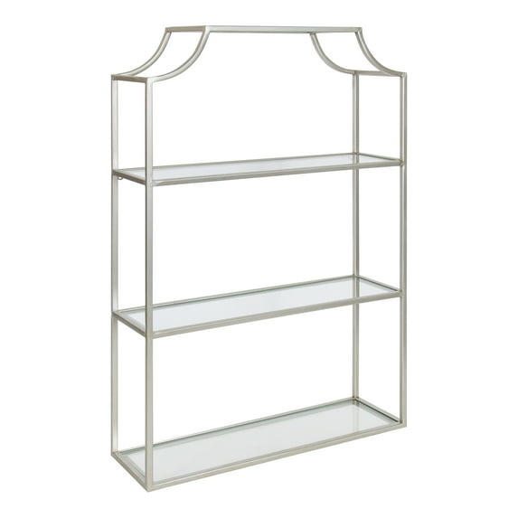 Kate and Laurel Ciel Tiered Wall Shelf, Silver 20x30