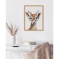 thumbnail image 1 of Kate and Laurel Cute Deer Wearing Glasses Framed Wall Art by The Creative Bunch Studio, 12x16 Gold, Adorable Animal Art for Wall, 1 of 7