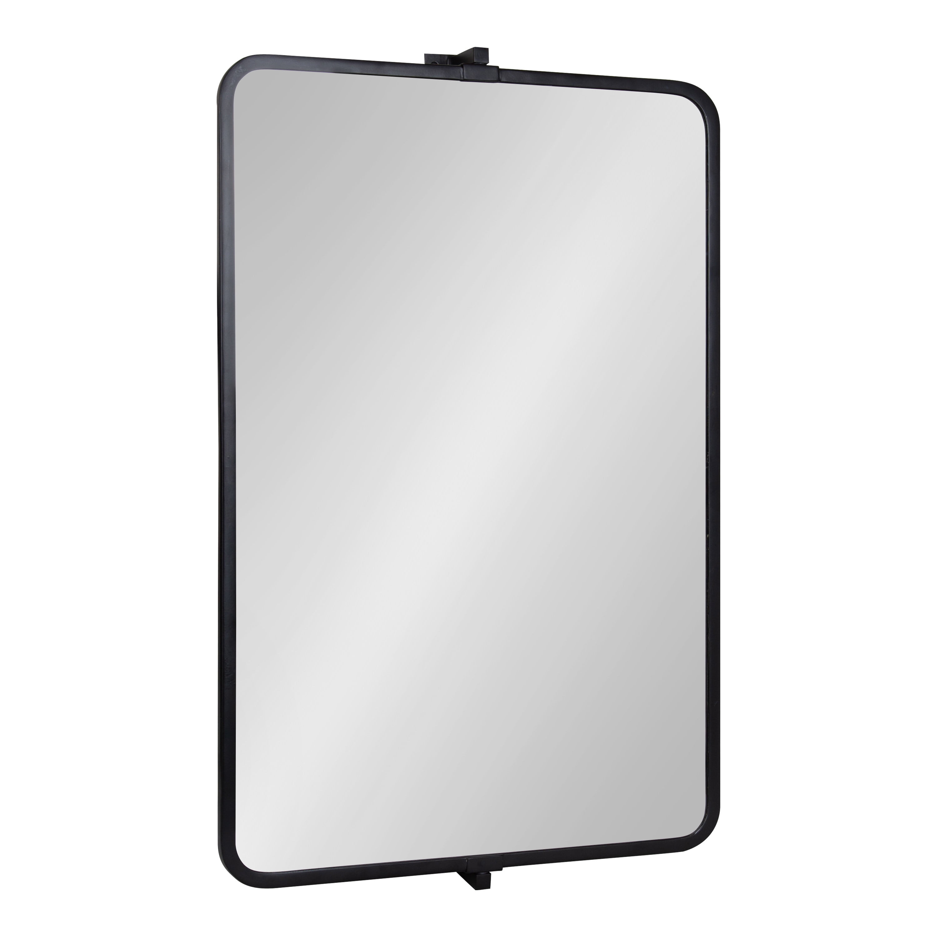 Elijah 38x24 Black Iron Pivot Wall Mirror