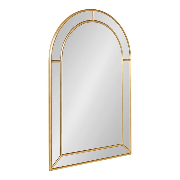 Kate and Laurel Fairbrook Transitional Arched Wall Mirror, 20 x 30, Gold, Sophisticated Glam Mirror Decor for Wall