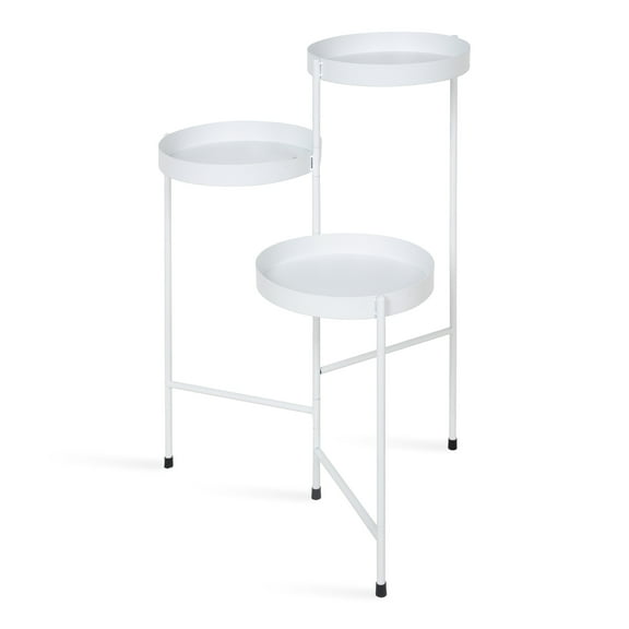 Kate and Laurel Finn Tri-Level Metal Plant Stand, White