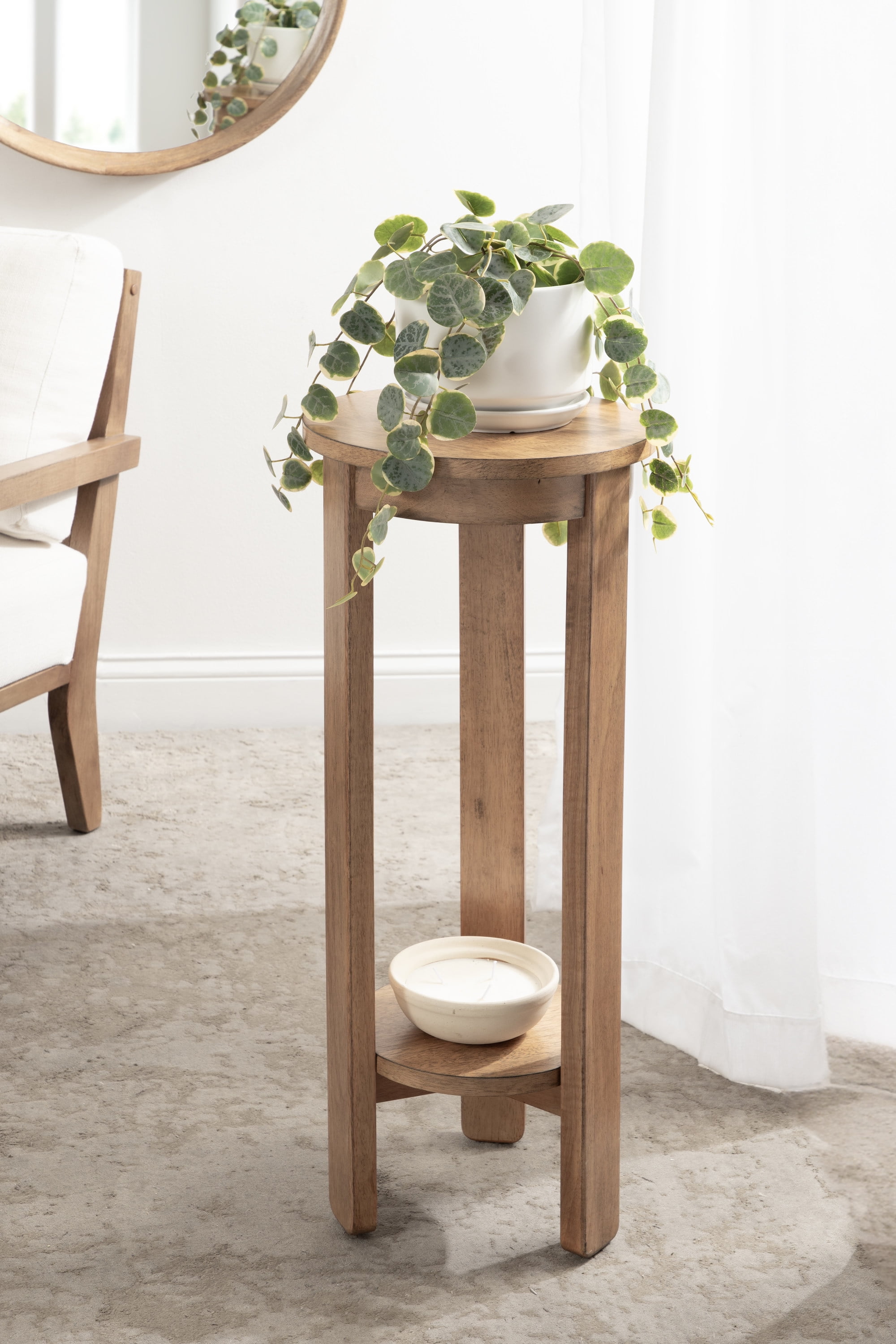 Kate and Laurel Foxford Transitional Two-Tier Circle Plant Stand