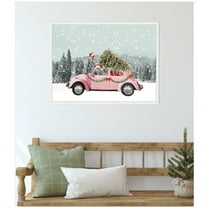 Kate and Laurel Framed Canvas Wall Art Print 'Let it Snow 2' by July Art Prints, 24 x 18 Sylvie White Frame, Whimsical, Holiday Art for Wall Decor