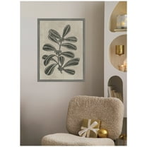 Kate and Laurel Framed Canvas Wall Art Print 'Winter Berry ll' by Nikita Jariwala, 18 x 24 Sylvie Greywash Frame, Vintage, Flower Art for Wall Decor