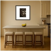Kate and Laurel Framed Wall Art Print Pear Study 1 by Crystal Lynn Collins, 26 x 26, Belmont Black Frame, Vintage, Still Life Art for Wall Decor