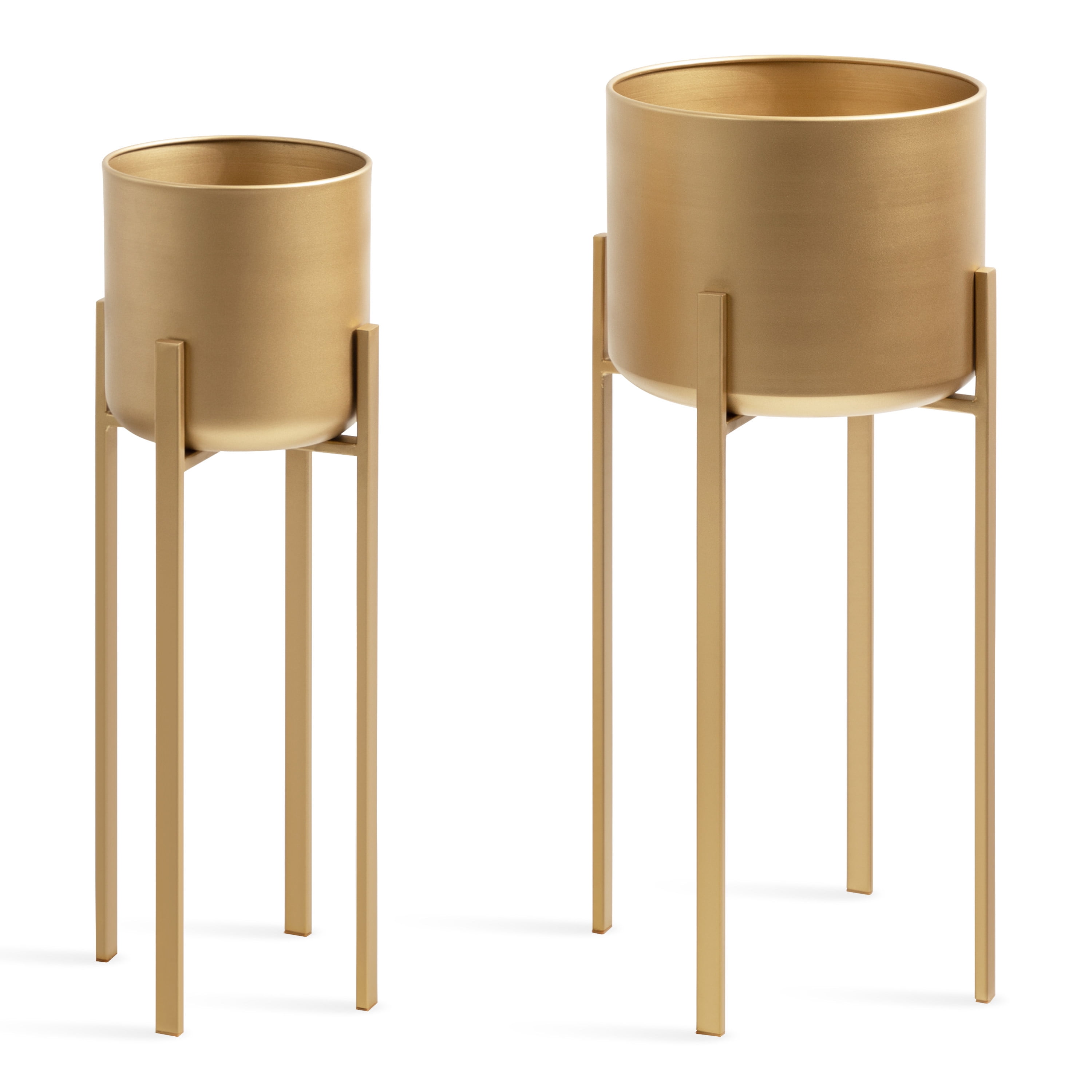 Gabi Gold Metal Freestanding Planter Set, 12 x 27