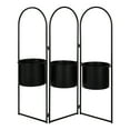 thumbnail image 1 of Kate and Laurel Gayla Modern Metal Arch Planter, 31 x 7.5 x 30, Black, Arched 3-Panel Indoor Freestanding Planter, 1 of 6