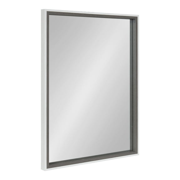 Kate and Laurel Gibson Coastal Wall Mirror, 18 x 24, White and Gray, Decorative Rectangle Mirror for Wall