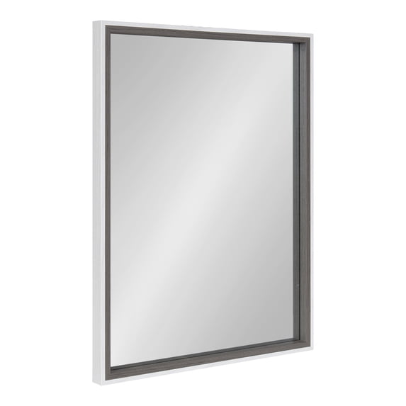 Kate and Laurel Gibson Coastal Wall Mirror, 18 x 24, White and Gray, Decorative Rectangle Mirror for Wall