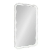 Kate and Laurel Hatherleigh Rustic Scalloped Wall Mirror, 23 x 38, White, Farmhouse Mirror for Wall