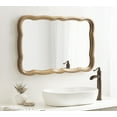 thumbnail image 1 of Kate and Laurel Hatherleigh Scallop Wooden Vintage Wavy Wall Mirror, 24 x 38, Antique Gold, 1 of 10