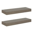 thumbnail image 1 of Kate and Laurel Havlock Wood Shelf Set, Gray 2 Piece 24 inch, 1 of 10