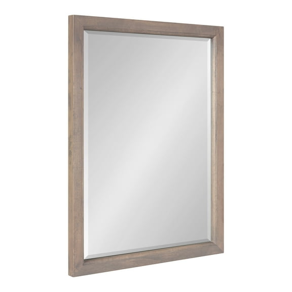 Kate and Laurel Hogan Farmhouse Wall Mirror, 18 x 24, Gray, Rustic Rectangular Wood Mirror for Wall