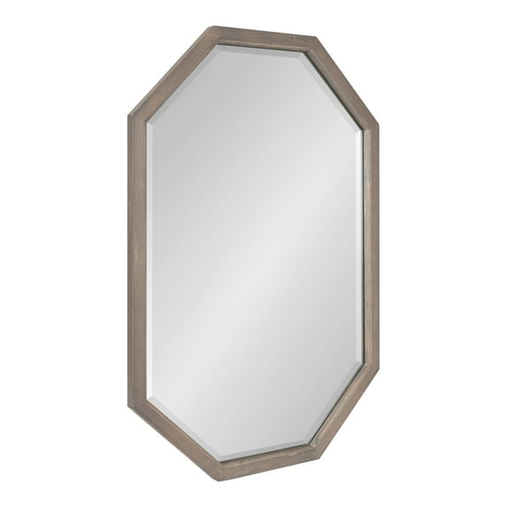 Kate and Laurel Hogan Framed Octagon Wall Mirror, Gray 24x36